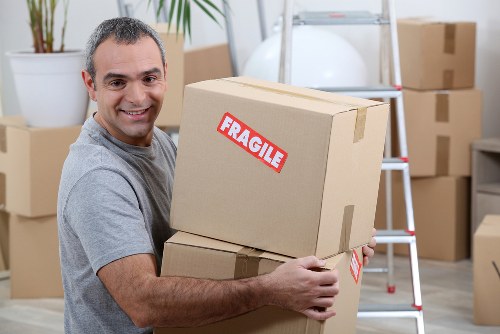 Removal team preparing a move in a Mayfair residential property