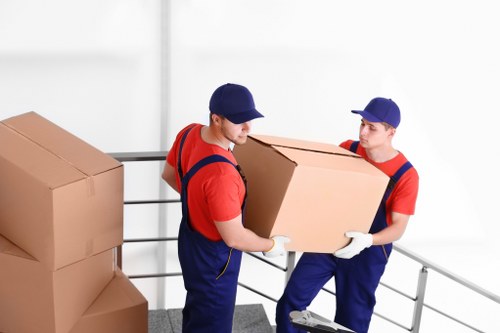 Removal team carrying out a safe move with protective equipment