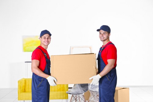 Removal team preparing items safely before a move