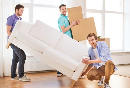 Piano carried safely down stairs during a Mayfair move
