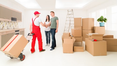 Customer completing a secure removals payment