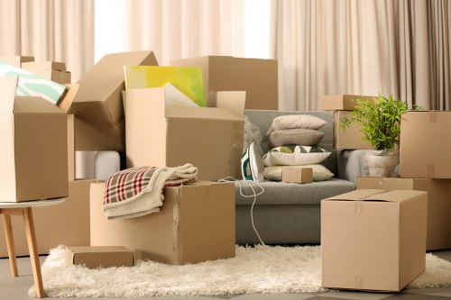Business relocation team organizing office move in Mayfair