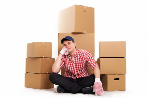 Professional movers handling office furniture in Mayfair
