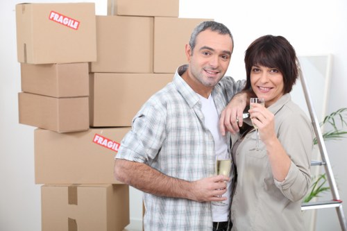 Professional movers handling belongings safely during a Mayfair move